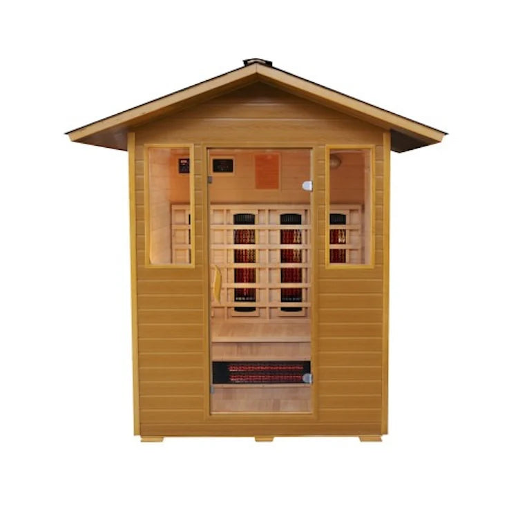 SunRay Grandby 3-Person Outdoor Infrared Sauna with Ceramic Heaters