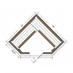 SunRay Bristol Bay 4-Person Corner Cedar Infrared Sauna with Carbon Heaters