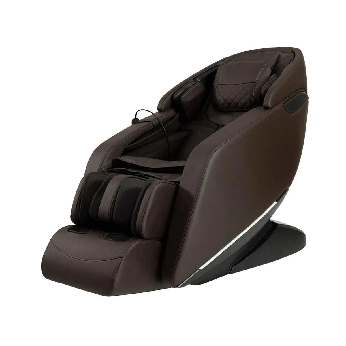 Kyota Genki M380 black massage chair with sleek design, adjustable features, and footrest for ultimate relaxation.