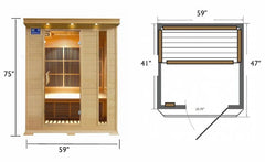 SunRay Aspen 3-Person Hemlock Infrared Sauna with Carbon Heaters