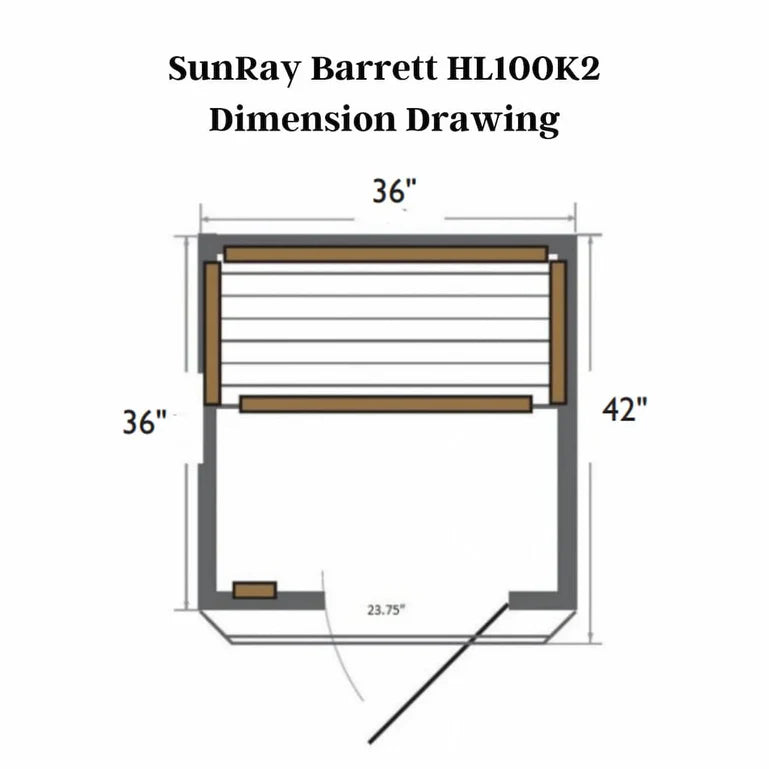 SunRay Barrett 1-Person Hemlock Infrared Sauna with Carbon Heaters