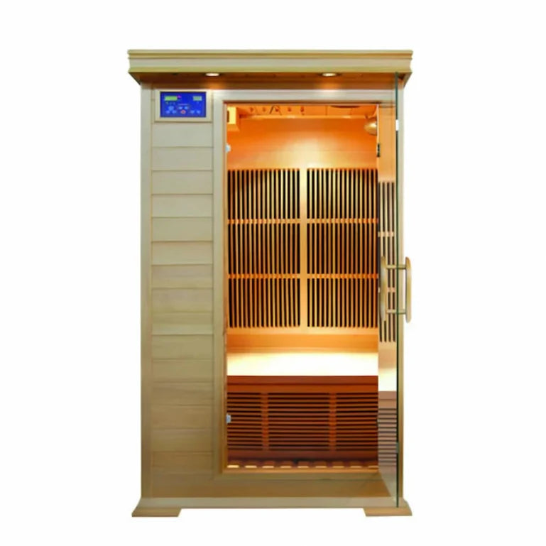 SunRay Barrett 1-Person Hemlock Infrared Sauna with Carbon Heaters