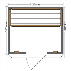 SunRay Evansport 2-Person Canadian Hemlock Infrared Sauna - 1665W