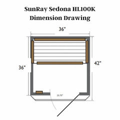 SunRay Sedona 1-Person Cedar Infrared Sauna with Carbon Heaters