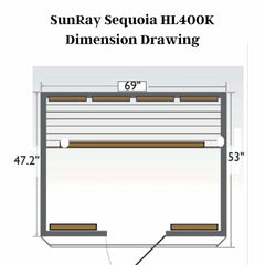 SunRay Sequoia 4-Person Cedar Infrared Sauna with Carbon Heaters