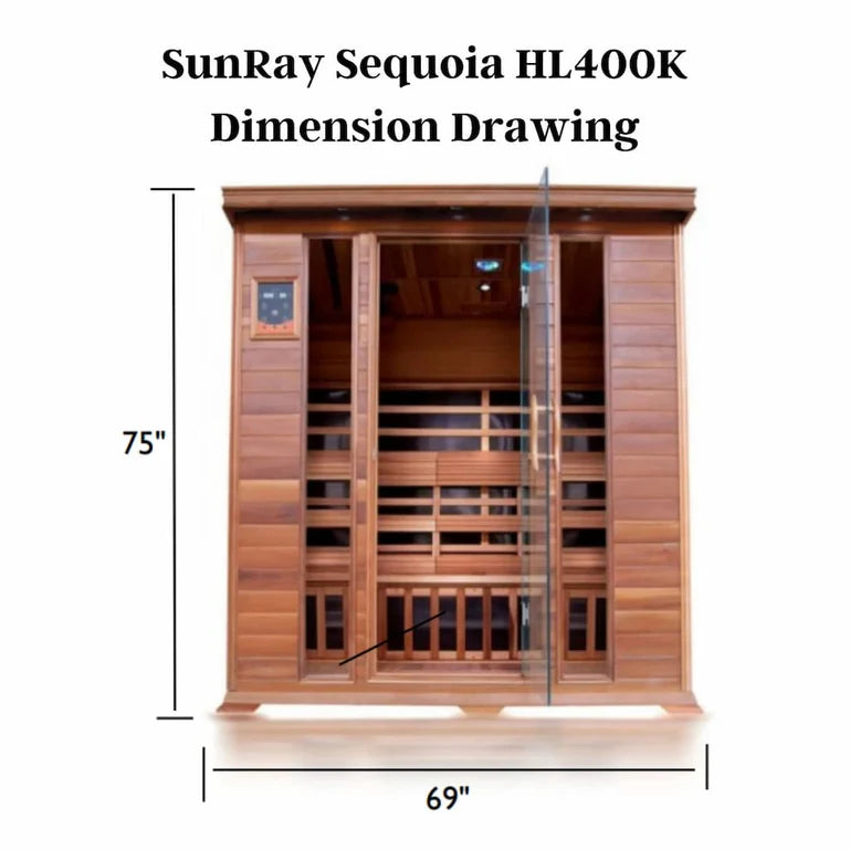 SunRay Sequoia 4-Person Cedar Infrared Sauna with Carbon Heaters